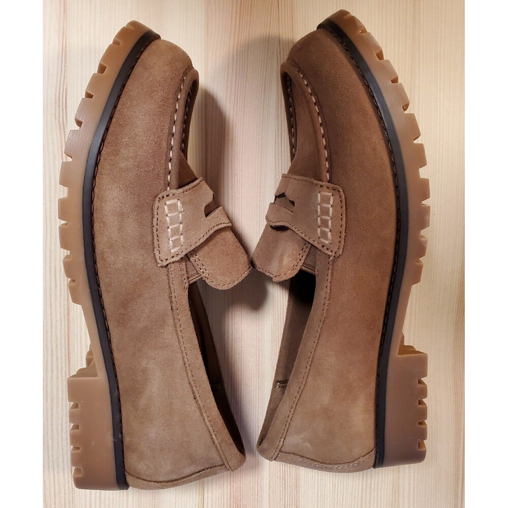 Skechers Womens 9 Cypress Chic Surge Brown Tan Beige Suede Penny Loafers - Picture 11 of 11